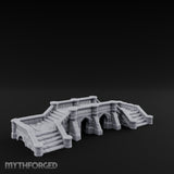 Balustrade-Topped Arch-Pillared Grand Stairway Platform Miniature for Dungeons and Dragons, Pathfinder or other TTRPGs