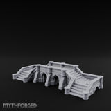 Balustrade-Topped Arch-Pillared Grand Stairway Platform Miniature for Dungeons and Dragons, Pathfinder or other TTRPGs