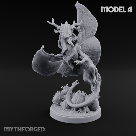 Stretching  Faerie Dragons A Miniature for Dungeons and Dragons, Pathfinder or other TTRPGs