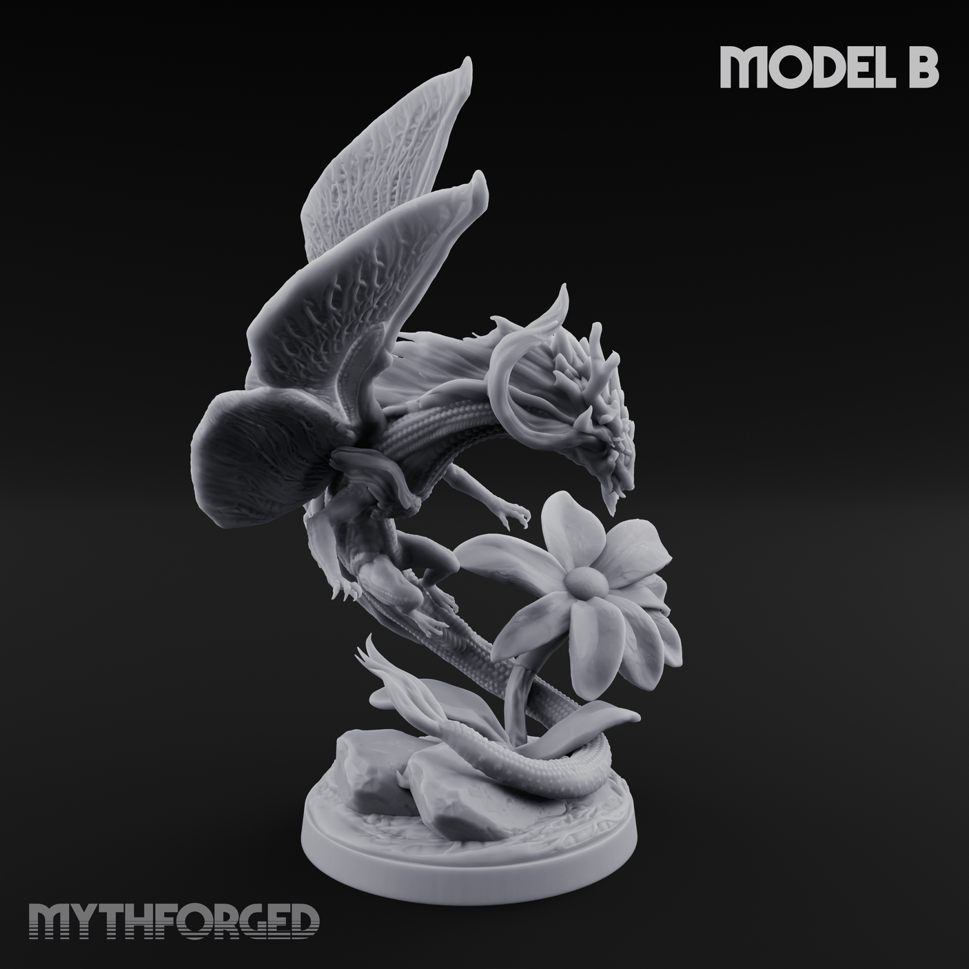 Stretching  Faerie Dragons Miniature for Dungeons and Dragons, Pathfinder or other TTRPGs