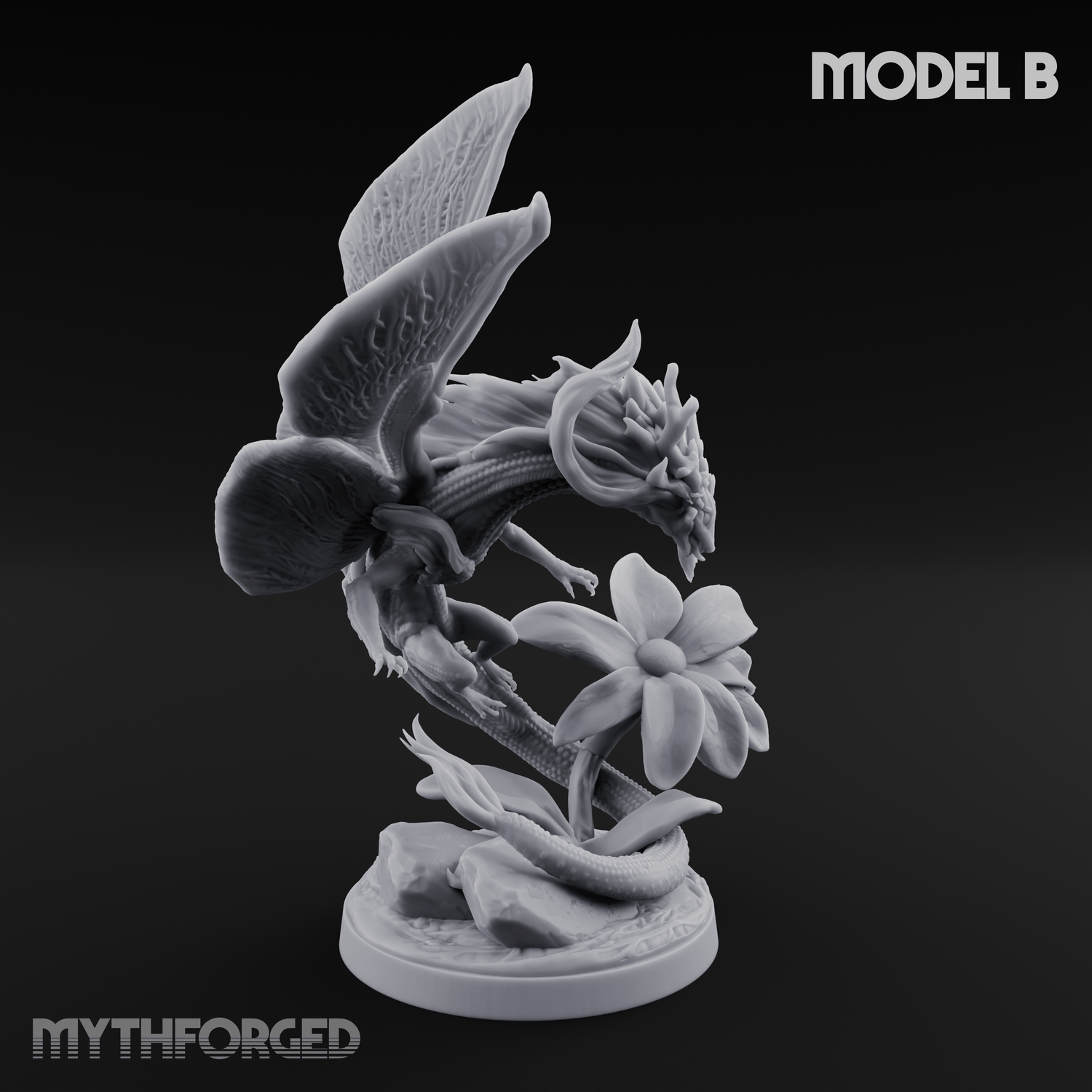 Stretching  Faerie Dragons Miniature for Dungeons and Dragons, Pathfinder or other TTRPGs