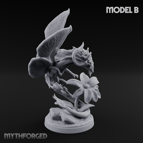 Stretching  Faerie Dragons Miniature for Dungeons and Dragons, Pathfinder or other TTRPGs