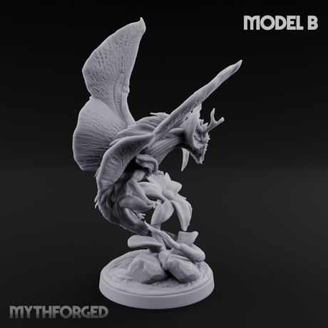 Stretching  Faerie Dragons B Miniature for Dungeons and Dragons, Pathfinder or other TTRPGs