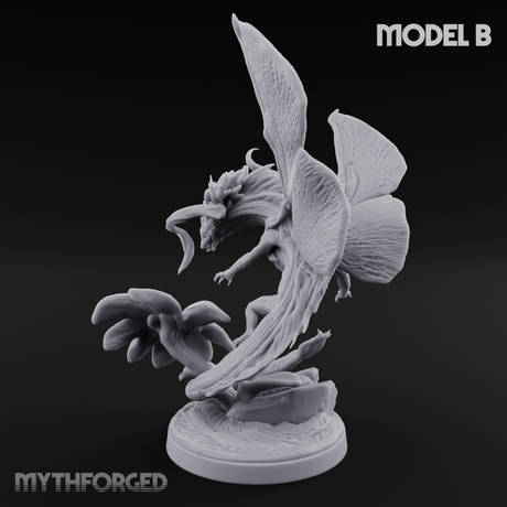 Stretching  Faerie Dragons B Miniature for Dungeons and Dragons, Pathfinder or other TTRPGs