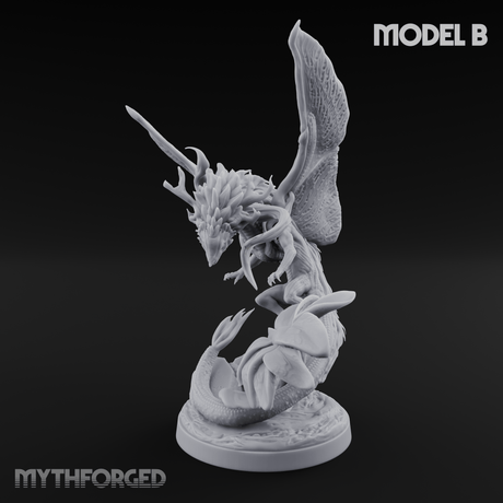 Stretching  Faerie Dragons B Miniature for Dungeons and Dragons, Pathfinder or other TTRPGs