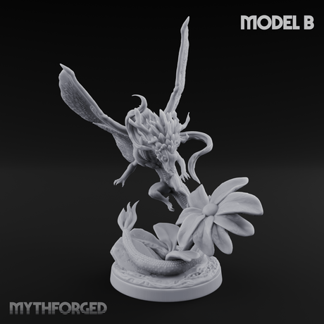 Stretching  Faerie Dragons B Miniature for Dungeons and Dragons, Pathfinder or other TTRPGs
