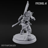 Banner Bearing Blade Drawing Oni Swordsman A Miniature for Dungeons and Dragons, Pathfinder or other TTRPGs