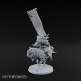 Banner Bearing Samurai Standard Bearer on Horse