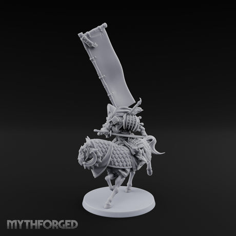 Banner Bearing Samurai Standard Bearer on Horse
