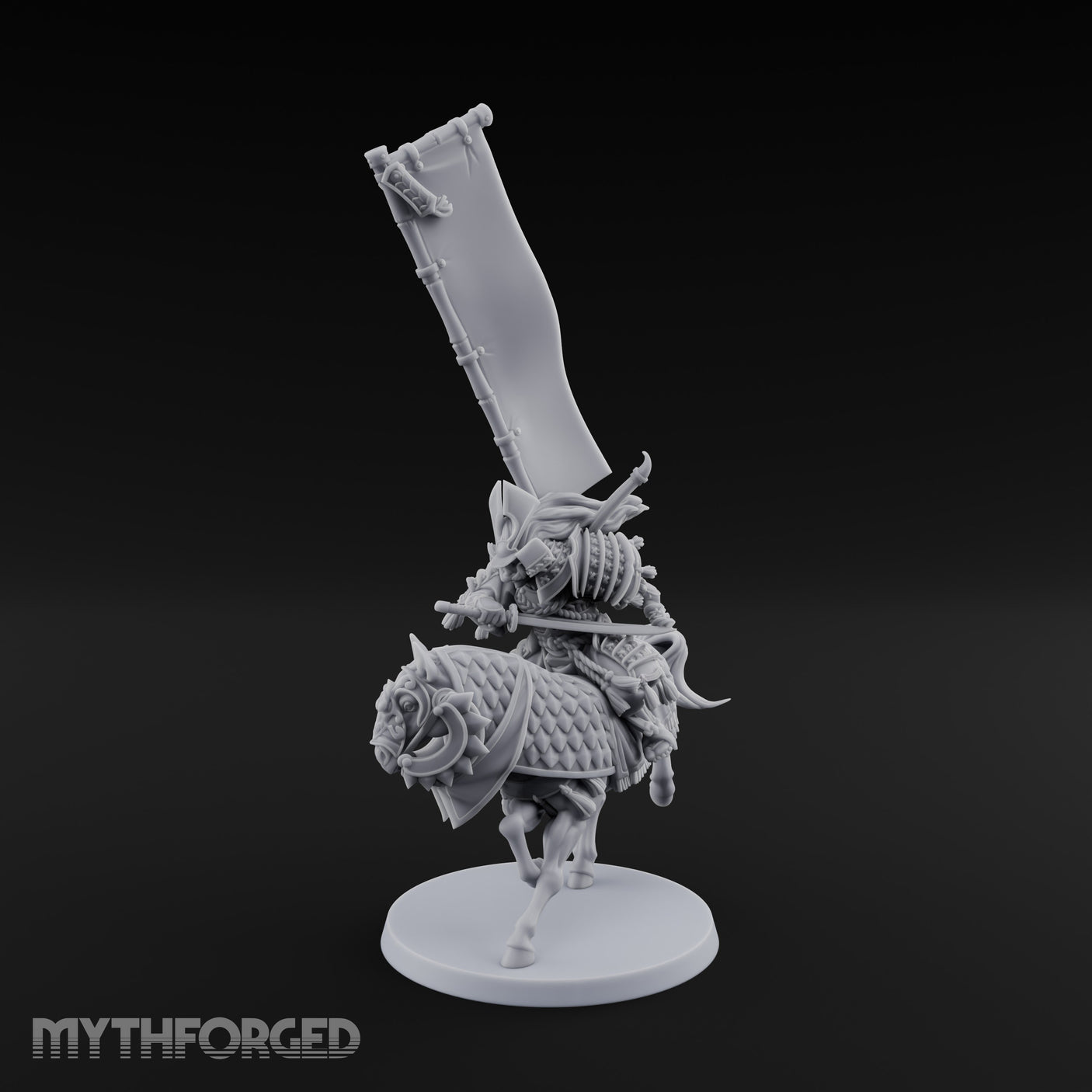 Banner Bearing Samurai Standard Bearer on Horse gallery 1