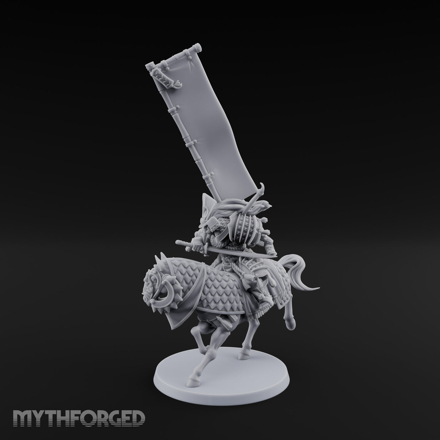Banner Bearing Samurai Standard Bearer on Horse gallery 9