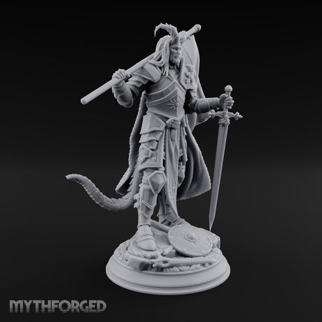 Banner Planting Human Captain Miniature for Dungeons and Dragons, Pathfinder or other TTRPGs