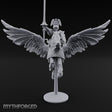 Banner Raised Pegasus Riding Human General on Pegasus Miniature for Dungeons and Dragons, Pathfinder or other TTRPGs