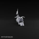 Banner-Topped Spike-Nosed War Motorcycle Miniature for Dungeons and Dragons, Pathfinder or other TTRPGs