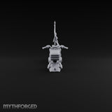 Banner-Topped Spike-Nosed War Motorcycle Miniature for Dungeons and Dragons, Pathfinder or other TTRPGs