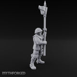 Banner Waving Human Bannerman Miniature for Dungeons and Dragons, Pathfinder or other TTRPGs