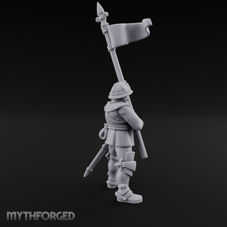 Banner Waving Human Bannerman Miniature for Dungeons and Dragons, Pathfinder or other TTRPGs
