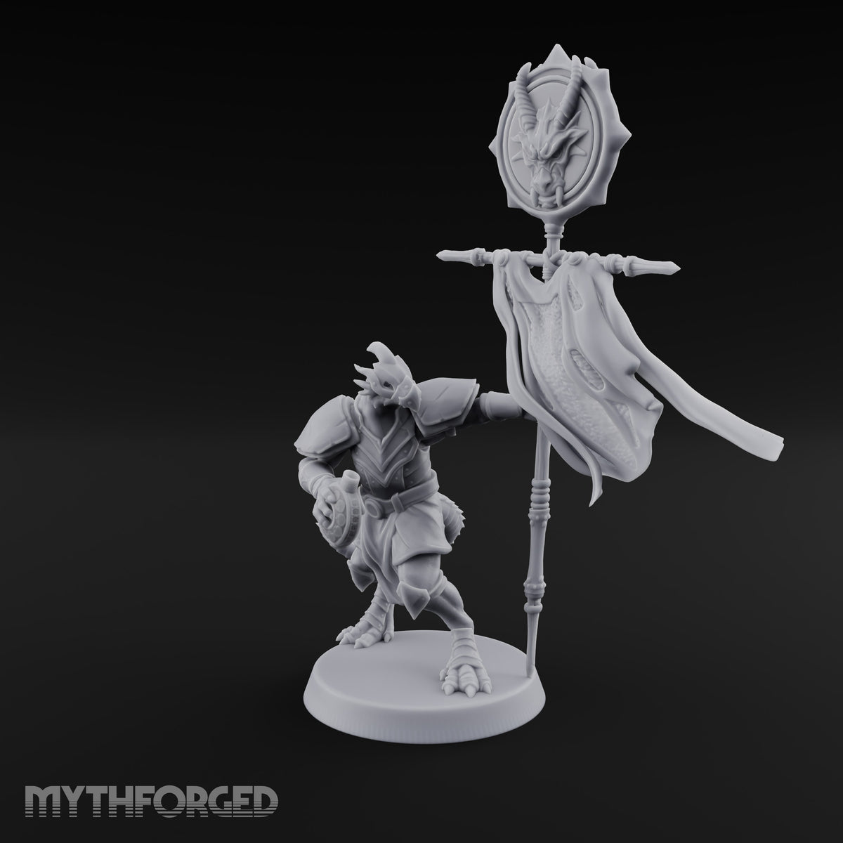 Rags Raised Dragonborn Banner Bearer
