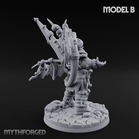 Standards Held Aloft Orc Bannermen B Miniature for Dungeons and Dragons, Pathfinder or other TTRPGs