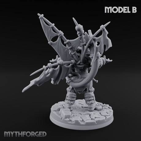 Standards Held Aloft Orc Bannermen B Miniature for Dungeons and Dragons, Pathfinder or other TTRPGs