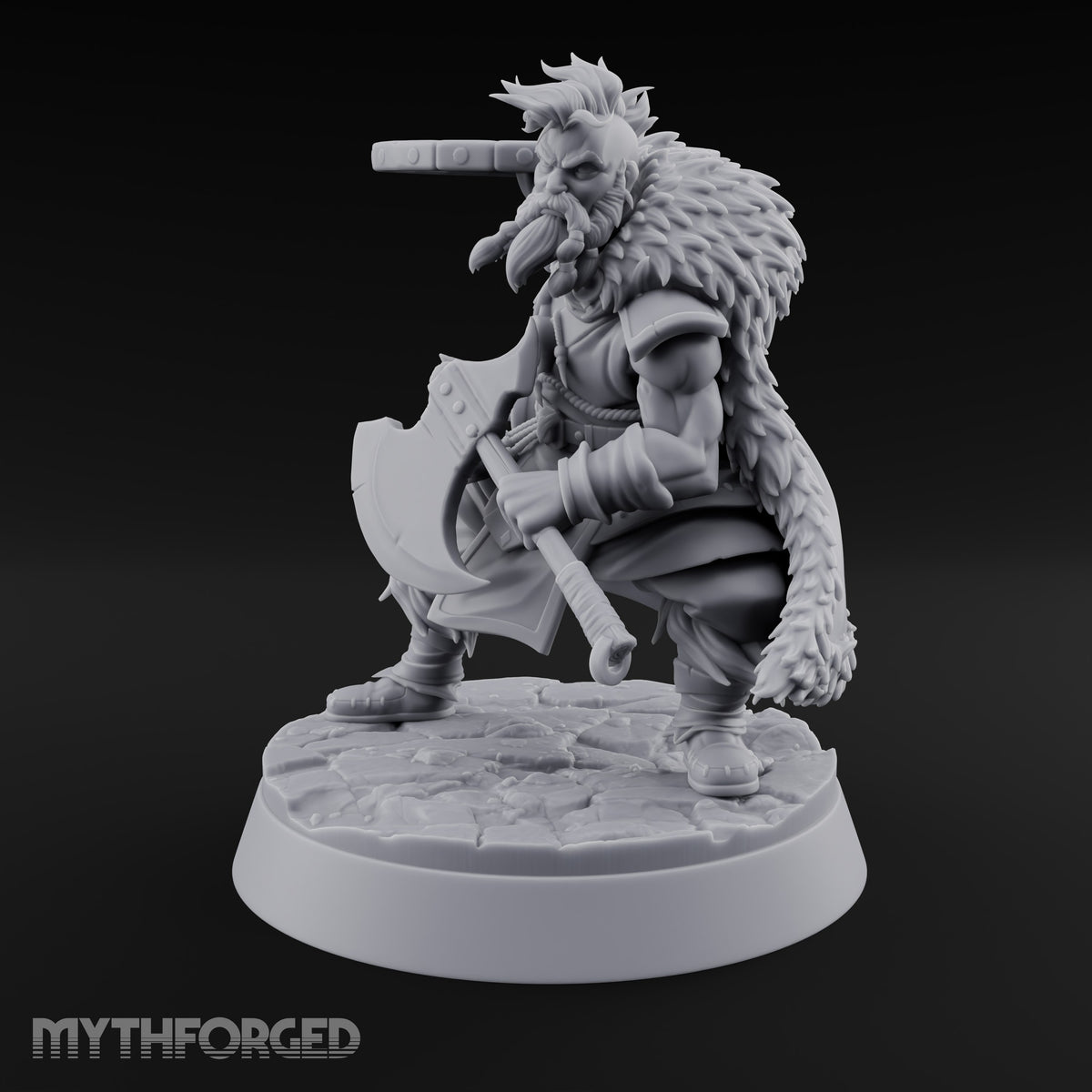 Furs Still Frosted Human Barbarian A — Axe & Shield