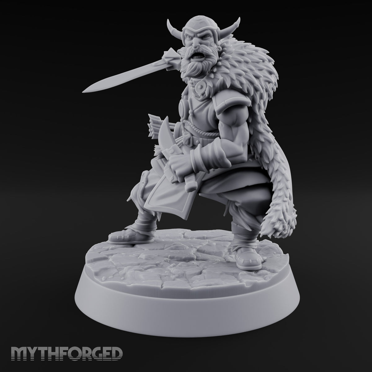 Furs Still Frosted Human Barbarian A — Sword & Knife