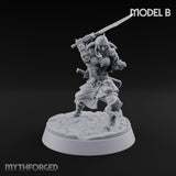 Furs Still Frosted Human Barbarians — B · Axe & Shield + Greatsword + Torch & Curved Blade + Bow