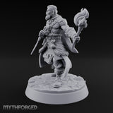 Furs Still Frosted Human Barbarian C — Torch & Curved Blade