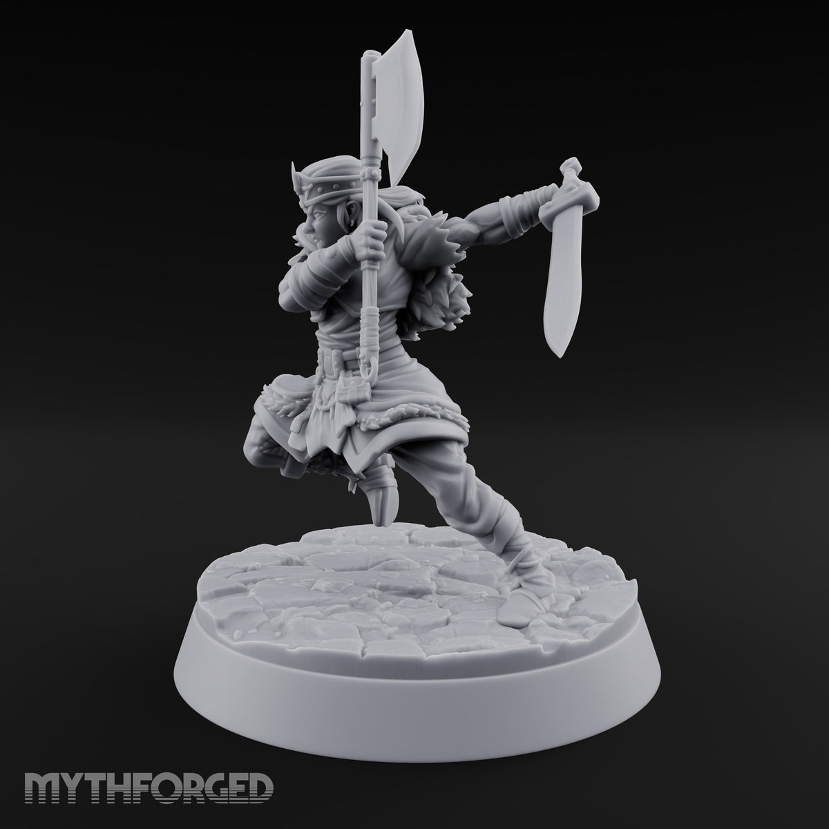 Furs Still Frosted Human Barbarian D — Axe & Sword