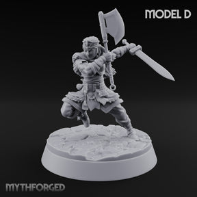 Furs Still Frosted Human Barbarian D — Axe & Sword