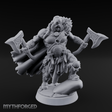 Axes Held High Barbarian Warchief Miniature for Dungeons and Dragons, Pathfinder or other TTRPGs