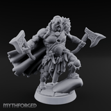 Axes Held High Barbarian Warchief Miniature for Dungeons and Dragons, Pathfinder or other TTRPGs