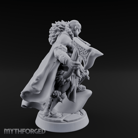 Axes Held High Barbarian Warchief Miniature for Dungeons and Dragons, Pathfinder or other TTRPGs