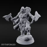 Axes Held High Barbarian Warchief Miniature for Dungeons and Dragons, Pathfinder or other TTRPGs
