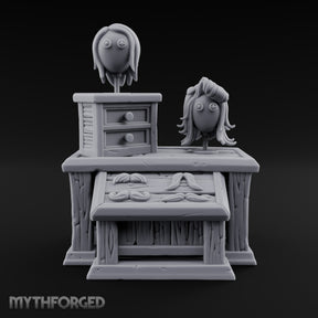 Hair Today, Gone Tomorrow Wooden Wig Display Desk