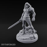 Bare Chested Sword Trailing Human Warrior — 32mm