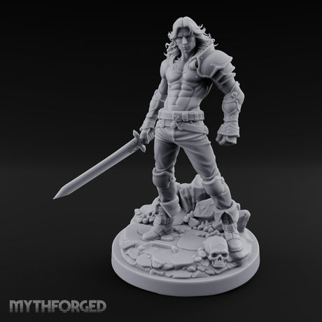 Bare Chested Sword Trailing Human Warrior — 32mm