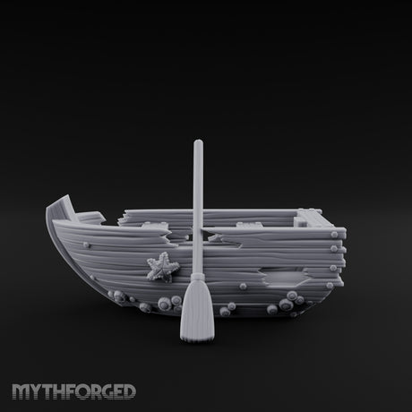 Barnacle-Crusted Plank-Splintered Wrecked Rowing Boat
