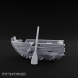 Barnacle-Crusted Plank-Splintered Wrecked Rowing Boat Miniature for Dungeons and Dragons, Pathfinder or other TTRPGs