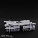 Barrel-Floated Plank-Lashed Swamp Barrel Raft Miniature for Dungeons and Dragons, Pathfinder or other TTRPGs