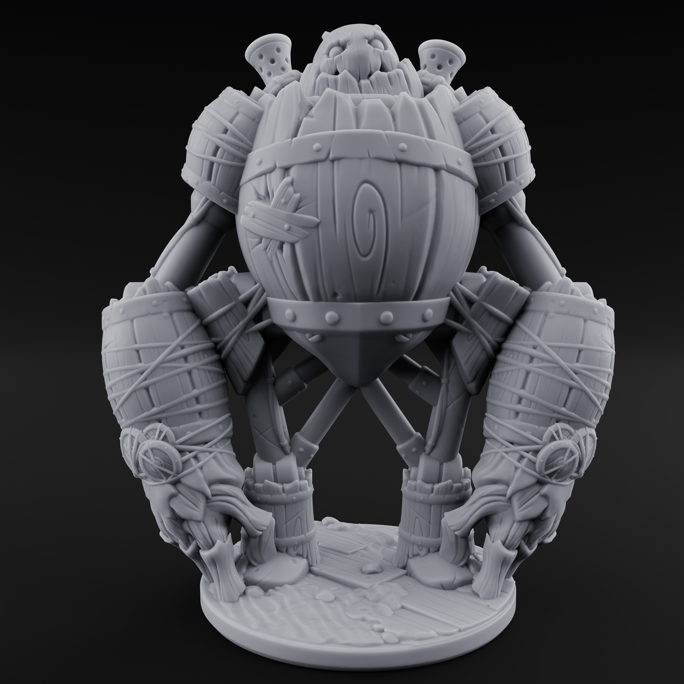 Cobbled Together Golem Barrel Brute Miniature for Dungeons and Dragons, Pathfinder or other TTRPGs