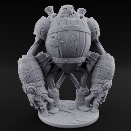 Cobbled Together Golem Barrel Brute Miniature for Dungeons and Dragons, Pathfinder or other TTRPGs