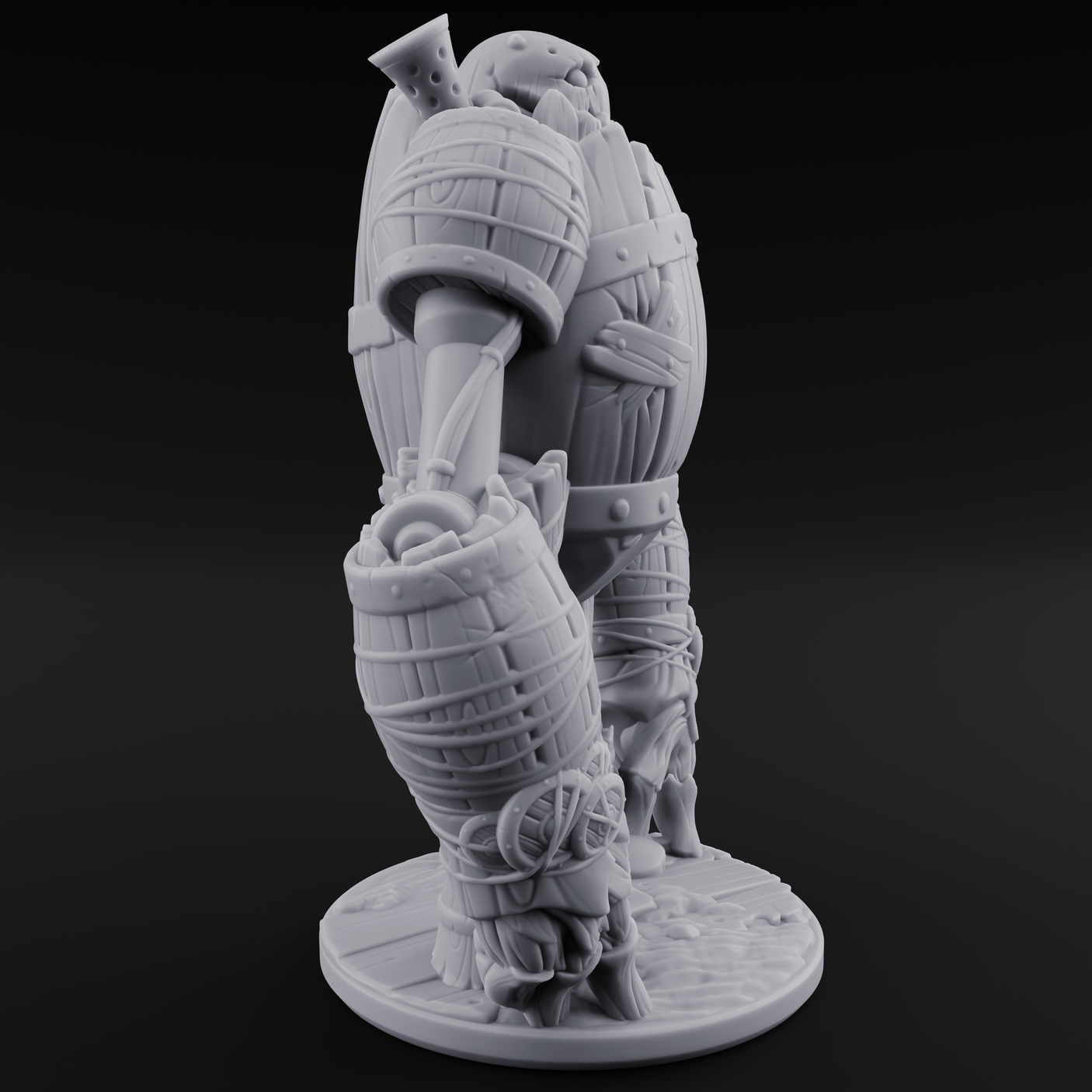 Cobbled Together Golem Barrel Brute Miniature for Dungeons and Dragons, Pathfinder or other TTRPGs