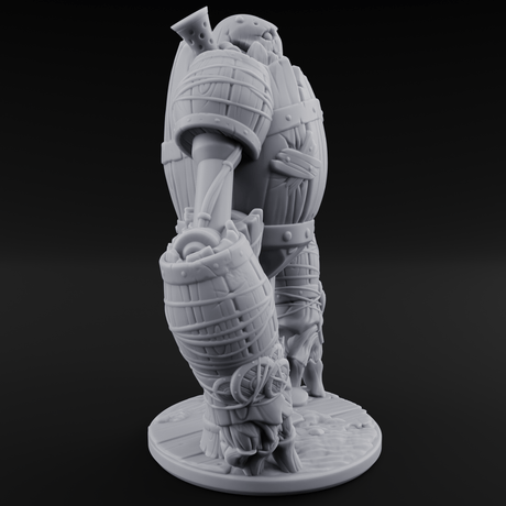 Cobbled Together Golem Barrel Brute Miniature for Dungeons and Dragons, Pathfinder or other TTRPGs
