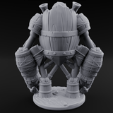 Cobbled Together Golem Barrel Brute Miniature for Dungeons and Dragons, Pathfinder or other TTRPGs
