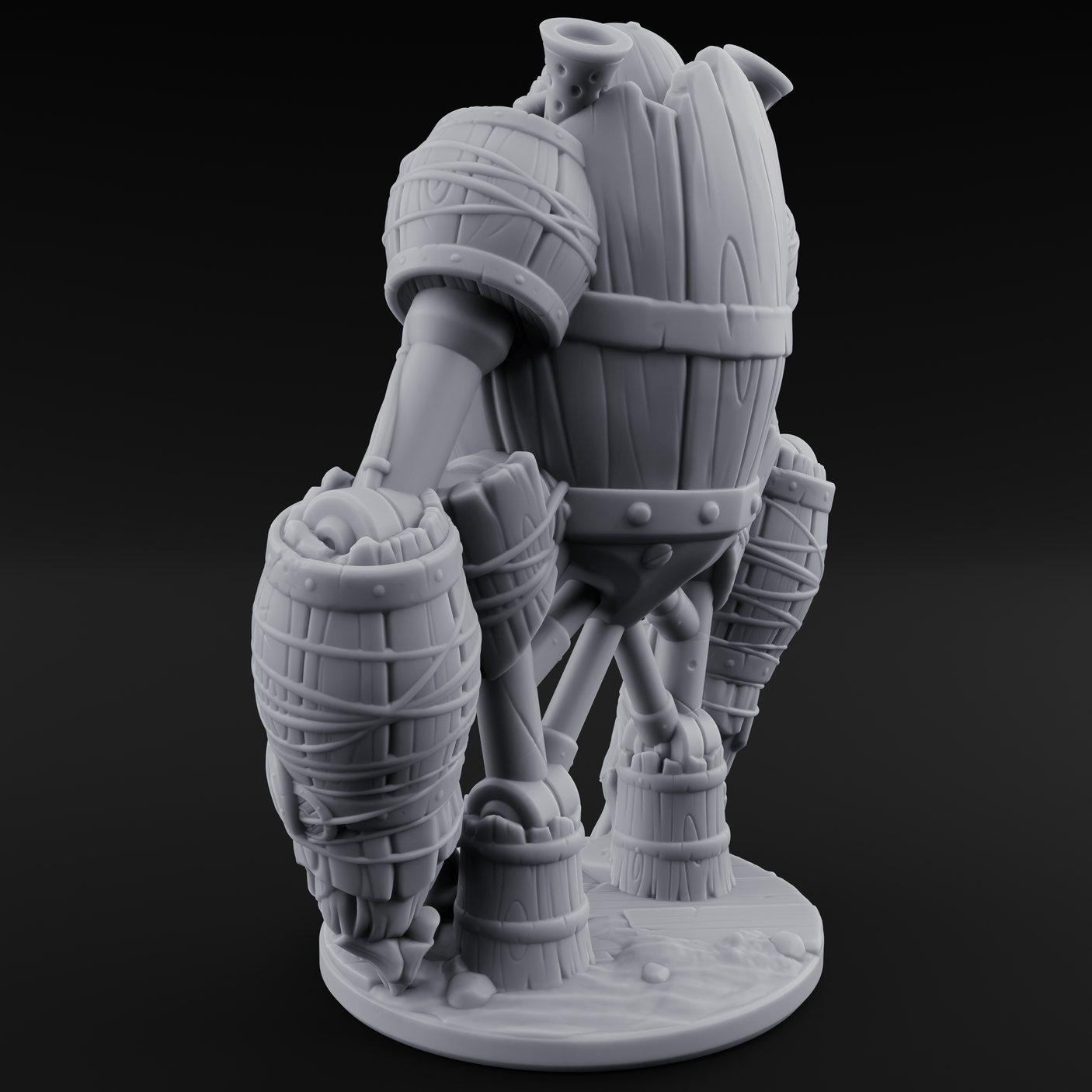 Cobbled Together Golem Barrel Brute Miniature for Dungeons and Dragons, Pathfinder or other TTRPGs