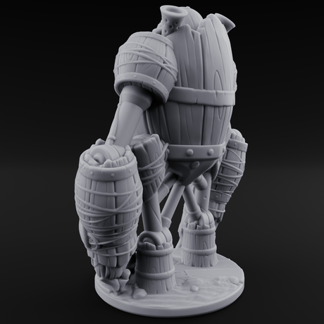Cobbled Together Golem Barrel Brute Miniature for Dungeons and Dragons, Pathfinder or other TTRPGs