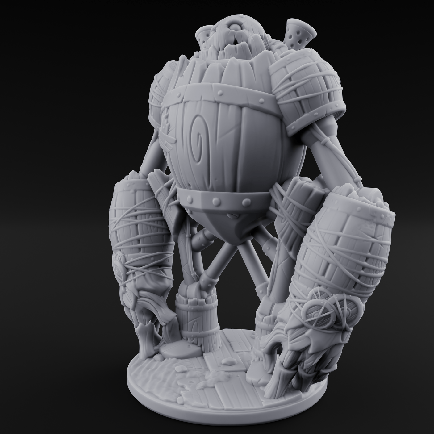 Cobbled Together Golem Barrel Brute Miniature for Dungeons and Dragons, Pathfinder or other TTRPGs