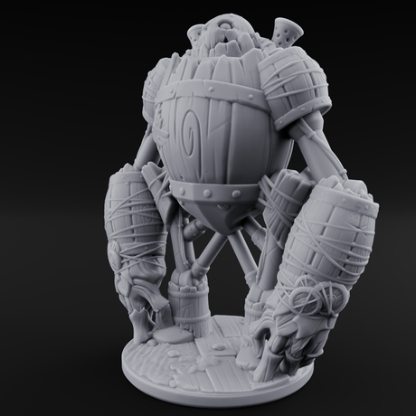 Cobbled Together Golem Barrel Brute Miniature for Dungeons and Dragons, Pathfinder or other TTRPGs