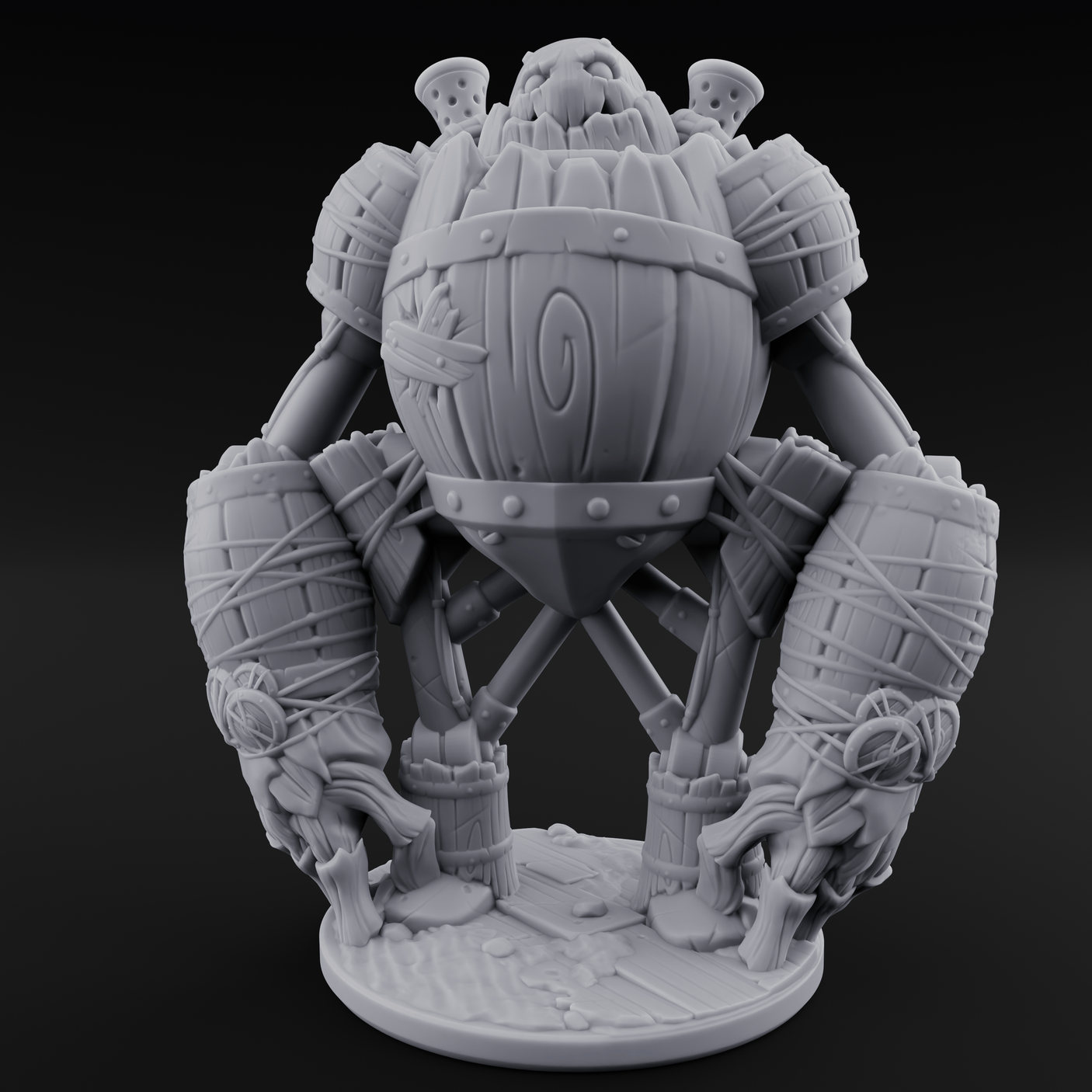 Cobbled Together Golem Barrel Brute Miniature for Dungeons and Dragons, Pathfinder or other TTRPGs